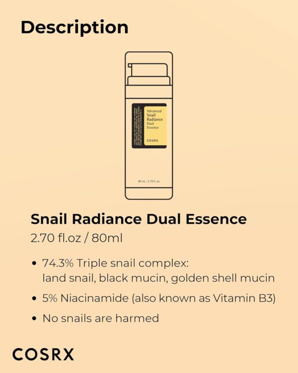 COSRX - Advanced Snail Radiance Dual Essence. (Contact for wholesale)